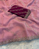 image, Marvellous Wedding Wear Pure Crunchy Silk Embroidery Work Fancy Desginer Saree With Blouse
