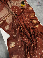 image, New Wedding Wear Pure Soft Viscose Crape Silk Zari Chit Palllu n Pichwari Border Fancy Designer Saree With Blouse