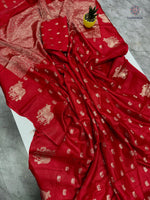 image, New Festive Wear Purple Color Viscose Georgette Jacquard Weaving Work Fancy Designer Saree