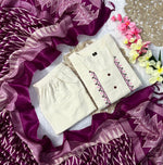 image, New Wedding Wear Off White Color Embroidery Work Designer Straight Kurta With Trouser n Dupatta Set