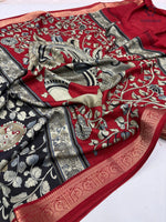 image, Bloosom Party Wear Pure Mangalkari Viscose Silk Print n Weaving Work Fancy Designer Saree For Women