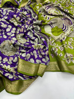 image, Bloosom Party Wear Pure Mangalkari Viscose Silk Print n Weaving Work Fancy Designer Saree For Women