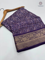 image, Gorgeous Pure Dola Crush Silk Print With Designer Jacquard Work Fancy Designer Festive Wear Saree