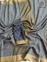 image, Charming Party Wear Malbhari Silk Printed Work With Golden Broad Border Fancy Designer Saree For Women