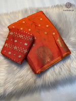 image, Dazzling Party Wear Pure Soft Viscose Crape Silk Zari Chit Palllu n Pichwari Border Fancy Designer Saree With Blouse