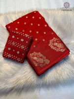 image, Dazzling Party Wear Pure Soft Viscose Crape Silk Zari Chit Palllu n Pichwari Border Fancy Designer Saree With Blouse