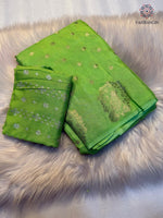 image, Dazzling Party Wear Pure Soft Viscose Crape Silk Zari Chit Palllu n Pichwari Border Fancy Designer Saree With Blouse