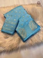 image, Dazzling Party Wear Pure Soft Viscose Crape Silk Zari Chit Palllu n Pichwari Border Fancy Designer Saree With Blouse