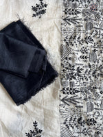 image, Latest Party Wear off White Colour Chanderi Cotton Heavy Embroidered n Tussels Work Fancy Saree With Blouse