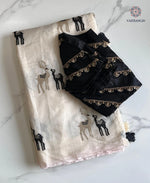 image, Gorgeous Party Wear Off White Colour Chanderi Cotton Embroidery n Tussels Work Fancy Designer Saree With Stitched Blouse