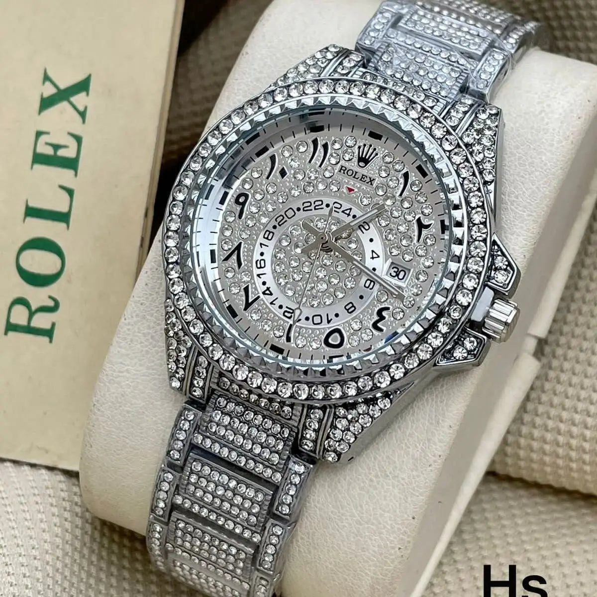 Rolex Arabic Silver Diamond