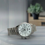 image, Rolex Oyster Perpetual Silver” UNIQUE VERSION” White Dial.
