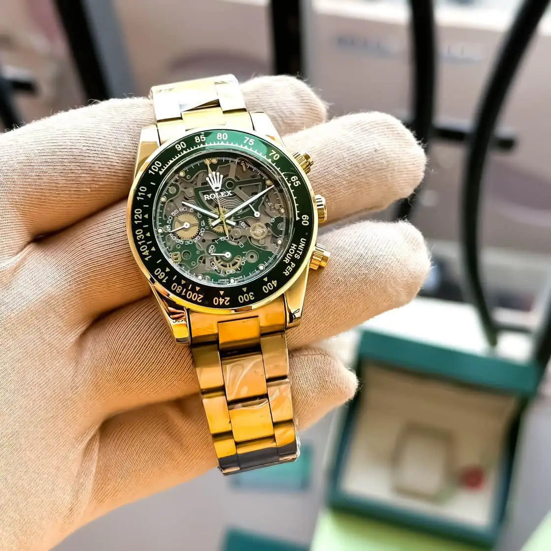ROLEX DAYTONA SKELETON GREEN Dail