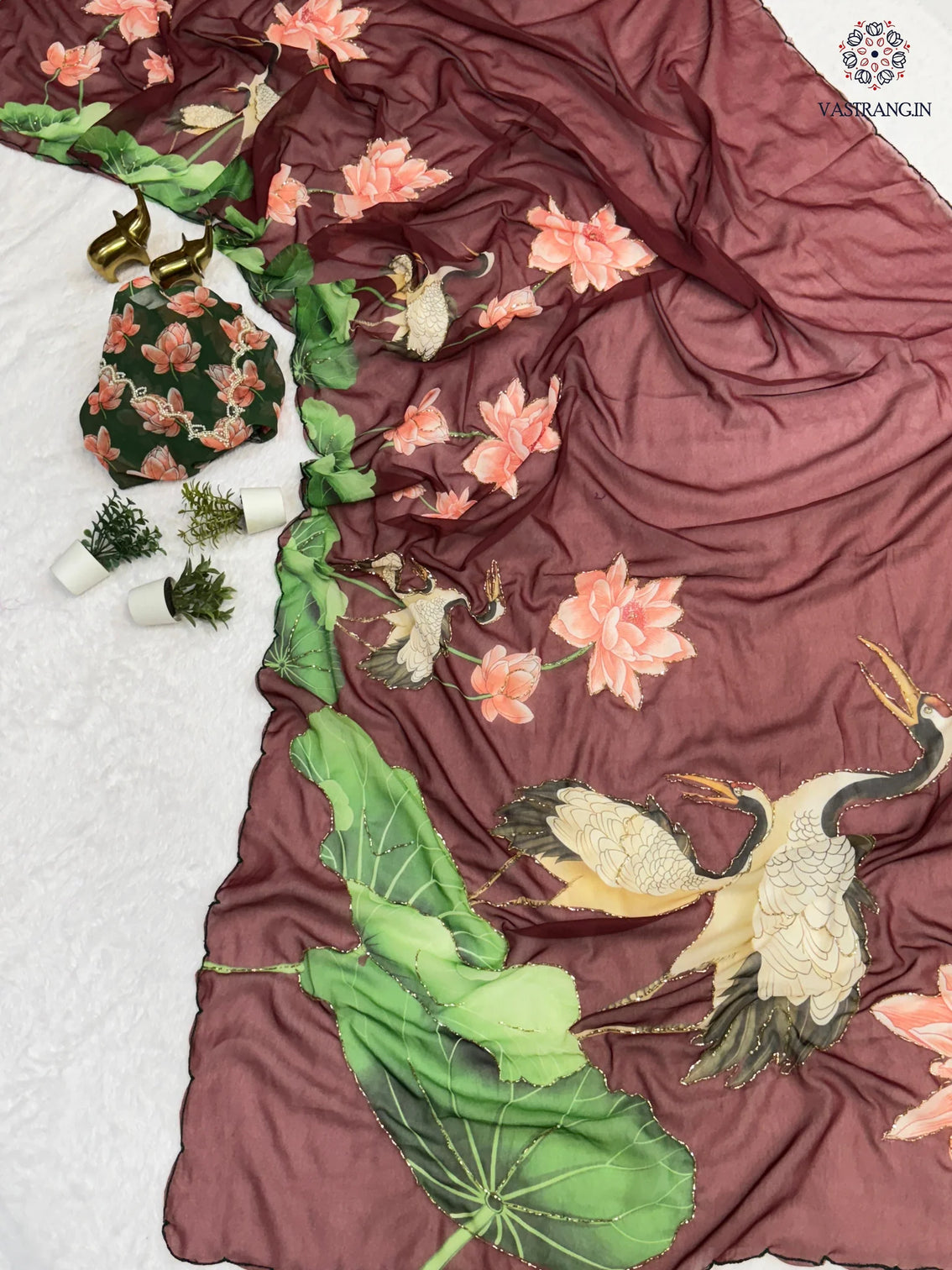 Latest Function Wear Multicolor Soft Chiffon Print Embroidery n Hand Work Fancy Designer Saree With Blouse