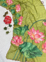 image, Latest Function Wear Multicolor Soft Chiffon Print Embroidery n Hand Work Fancy Designer Saree With Blouse

