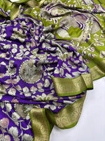image, Bloosom Party Wear Pure Mangalkari Viscose Silk Print n Weaving Work Fancy Designer Saree For Women
