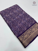 image, Gorgeous Pure Dola Crush Silk Print With Designer Jacquard Work Fancy Designer Festive Wear Saree
