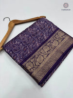 image, Gorgeous Pure Dola Crush Silk Print With Designer Jacquard Work Fancy Designer Festive Wear Saree
