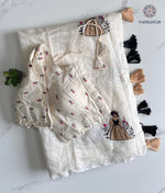 image, Gorgeous Party Wear Chanderi Cotton Embroidery n Tussels Work Fancy Designer Festive Wear Saree With Stitched Blouse
