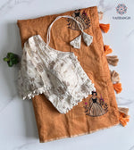 image, Gorgeous Party Wear Chanderi Cotton Embroidery n Tussels Work Fancy Designer Festive Wear Saree With Stitched Blouse
