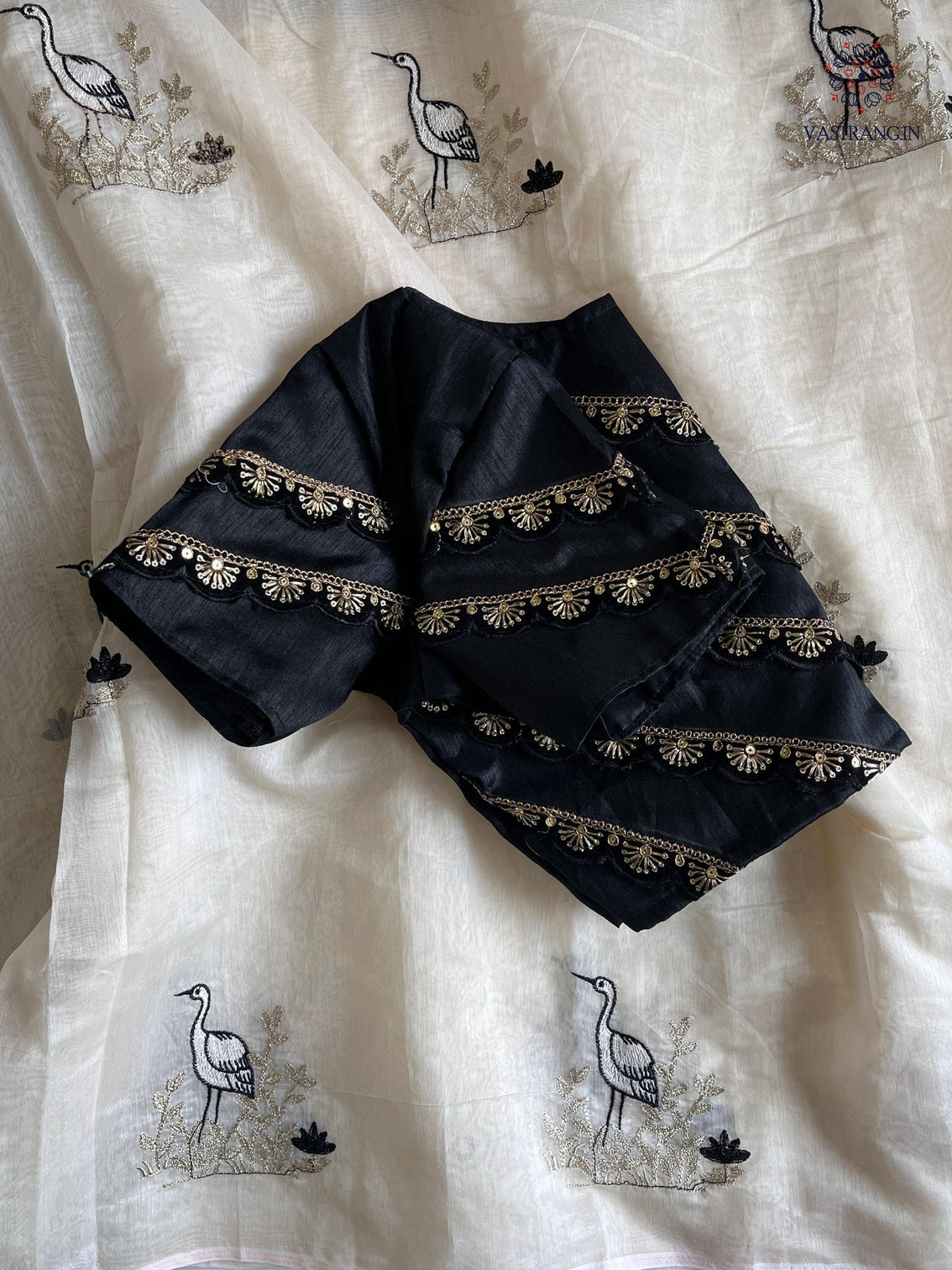 Gorgeous Party Wear Off White Colour Chanderi Cotton Embroidery n Tussels Work Fancy Designer Saree With Stitched Blouse