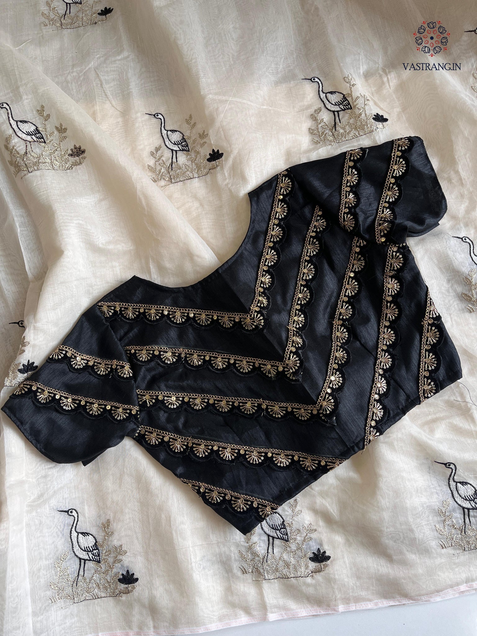 Gorgeous Party Wear Off White Colour Chanderi Cotton Embroidery n Tussels Work Fancy Designer Saree With Stitched Blouse