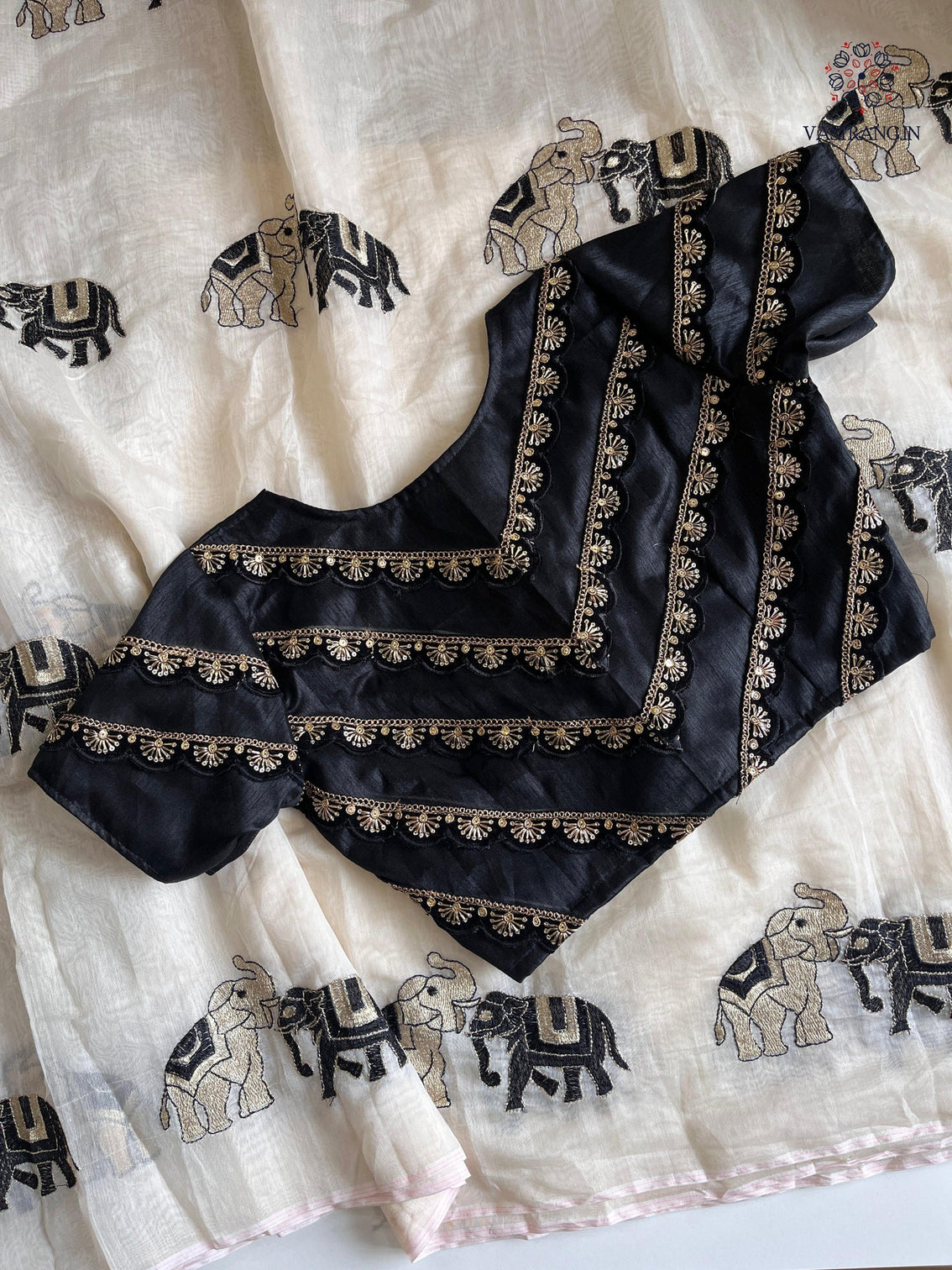 Gorgeous Party Wear Off White Colour Chanderi Cotton Embroidery n Tussels Work Fancy Designer Saree With Stitched Blouse