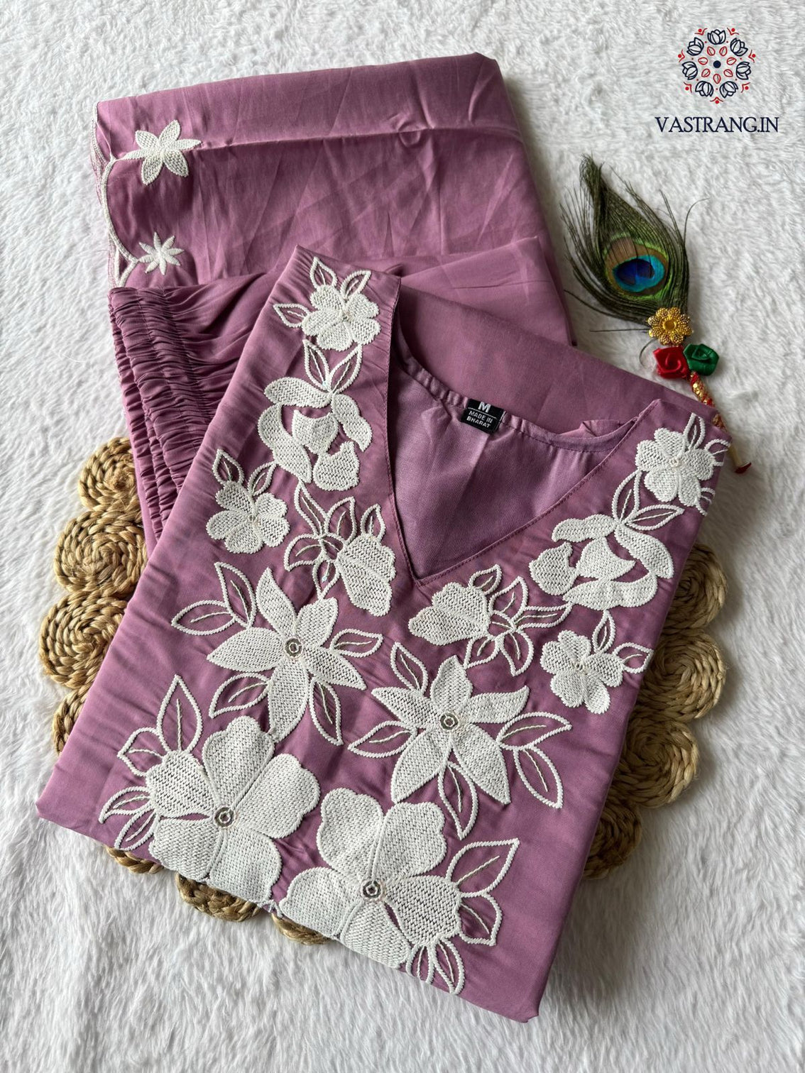 New Function Wear Light Wine Color Roman Silk Embroidery n Sequence Work Designer Straight Kurta With Trouser n Dupatta Set